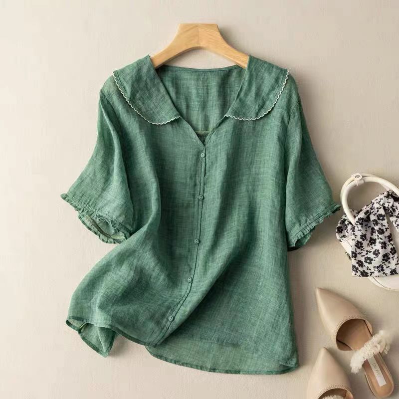 Nadia Lightweight Linen Button Blouse