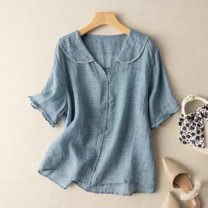 Nadia Lightweight Linen Button Blouse
