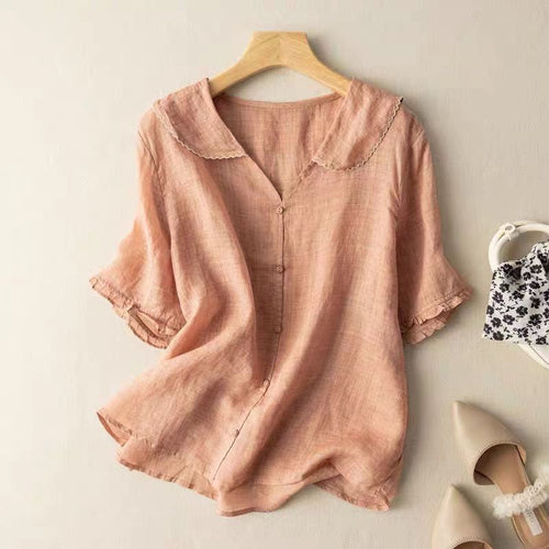 Nadia Lightweight Linen Button Blouse