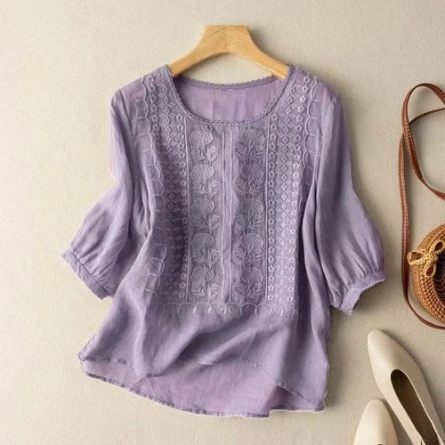 Elise Relaxed Linen Button-Up Shirt