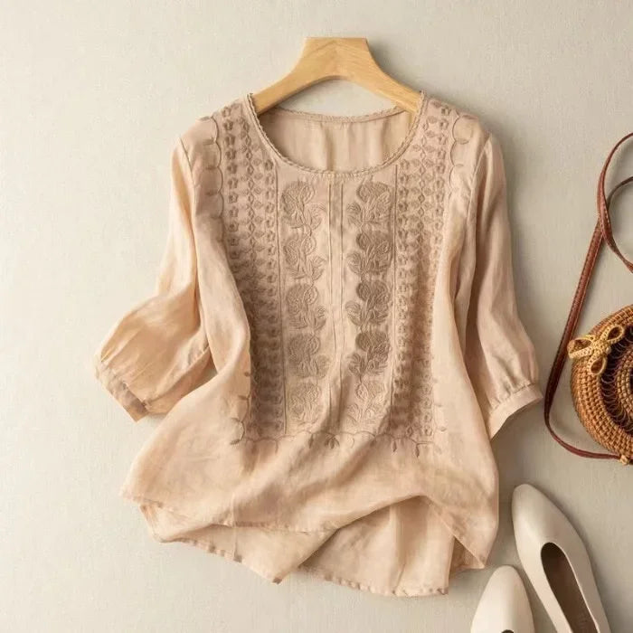Elise Relaxed Linen Button-Up Shirt