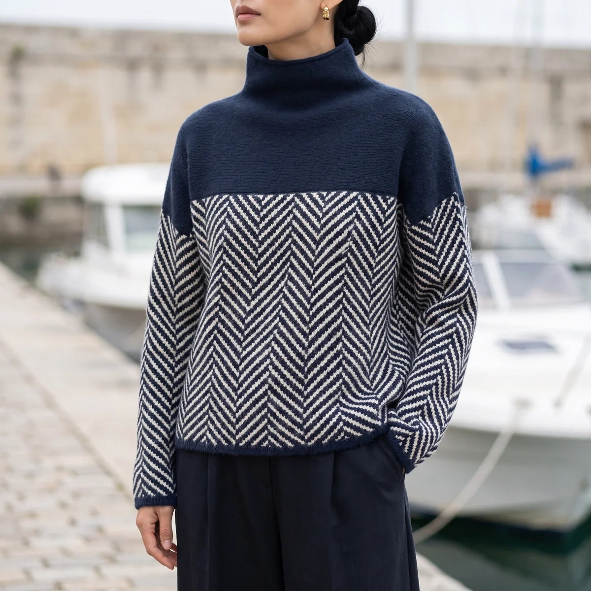 Rowan Textured High-Neck Sweater