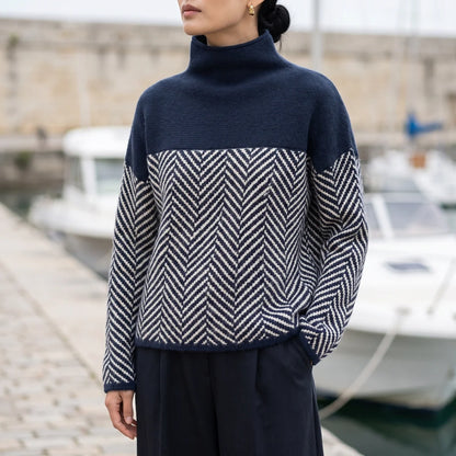 Rowan Textured High-Neck Sweater