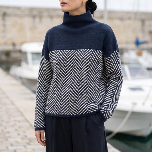 Rowan Textured High-Neck Sweater
